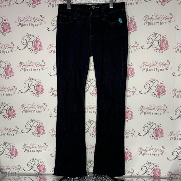 7 For All Mankind Denim - 7 for all mankind jeans denim mid rise boot cut pants 👖 blue dark wash comfy